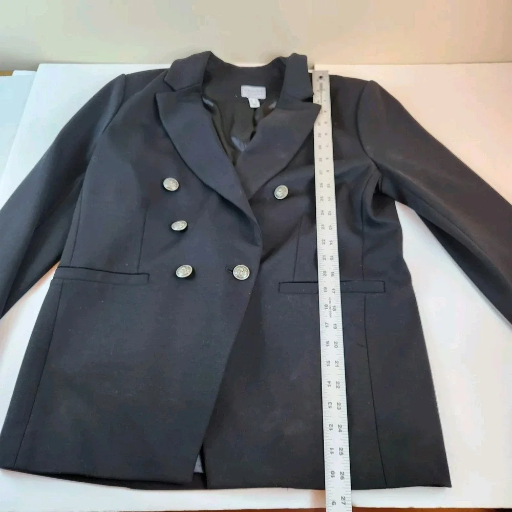 Graver Susan Graver Black Blazer Womens Sz 12 Large Double Breasted Work Jacket‎